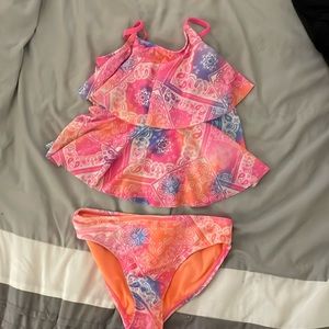Wonder Nation girls 2 piece tankini swim set size 7/8